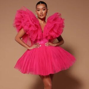 Fashion Nova Pink Tulle Dress